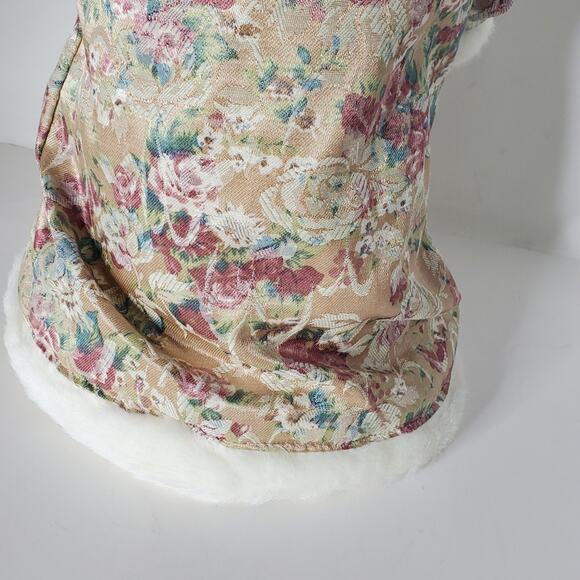 Old World Santa with pink paisley coat 17" tall Christmas tree topper Excellent - Picture 6 of 11